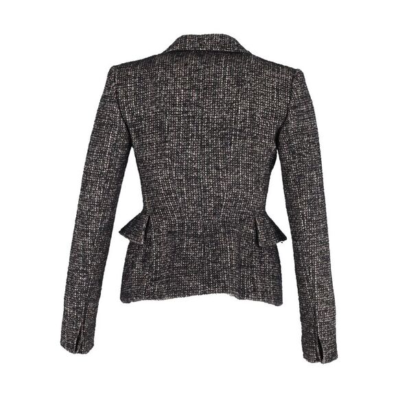 Tom Ford Couture Tweed Jacket with Leather Trim in Grey Wool - Picture 3 of 3